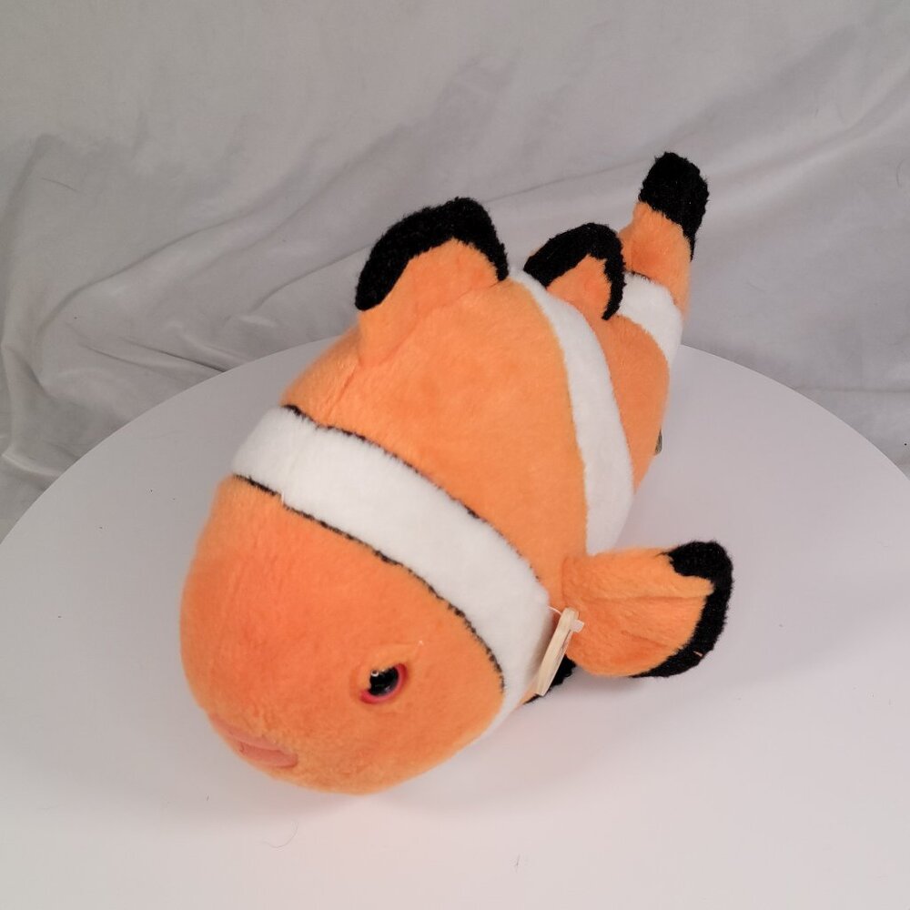 Wild Republic Clown ("Nemo") Fish Plush Stuffed Animal Orange White Black 13"